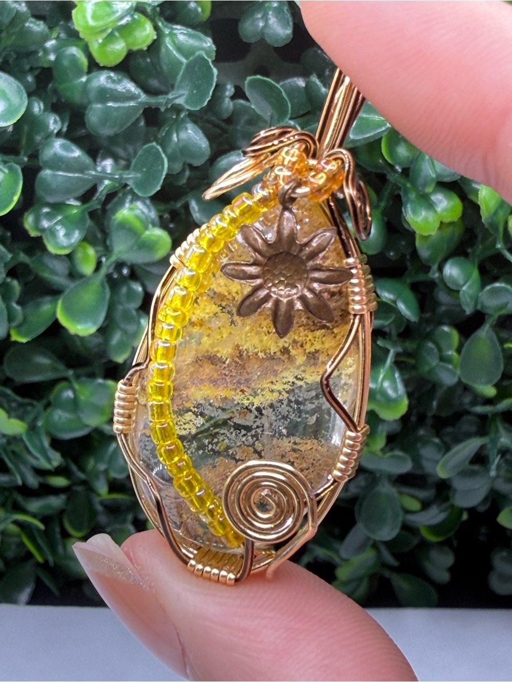 Handcrafted Wire-Wrapped Garden Quartz Pendant - Created by local artisan